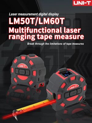 UNI-TLM50T LM60T 50M 60M laser tape measure digital electronic ruler roulette meter LCD display escopic measuring tool