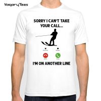 Sorry I CanT Talk Your Call I Was On The Other Line Funny Water Skiing T-Shirt Novelty Mens Sports Hip-Hop Streetwear Tee Tops