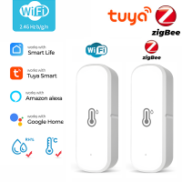 ใหม่ Tuya Wifizigbee สมาร์ทอุณหภูมิเซ็นเซอร์ความชื้นสมาร์ทบ้านเซ็นเซอร์อุณหภูมิทำงานร่วมกับ Alexa ผู้ช่วย