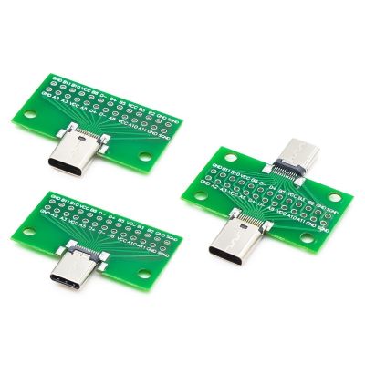 【cw】 Type-C Male to Female USB 3.1 Test PCB Board Type C 24P 2.54mm Socket Data Wire Cable Transfer