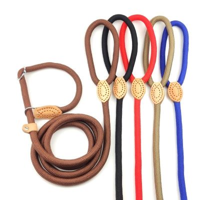 【LZ】txr931 New style Dog Leash Slip Rope Lead Leash Heavy Duty Braided Rope Adjustable Loop Collar Training Leashes for Medium Large Dogs