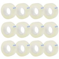 12 X Clear Tapes Transparent Glossy Tape Clear Tape, All-Purpose Transparent Glossy Tape for Office, Home, School