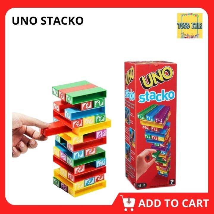 UNO Stacko Family Entertainment Stacking Tower Building with Commands