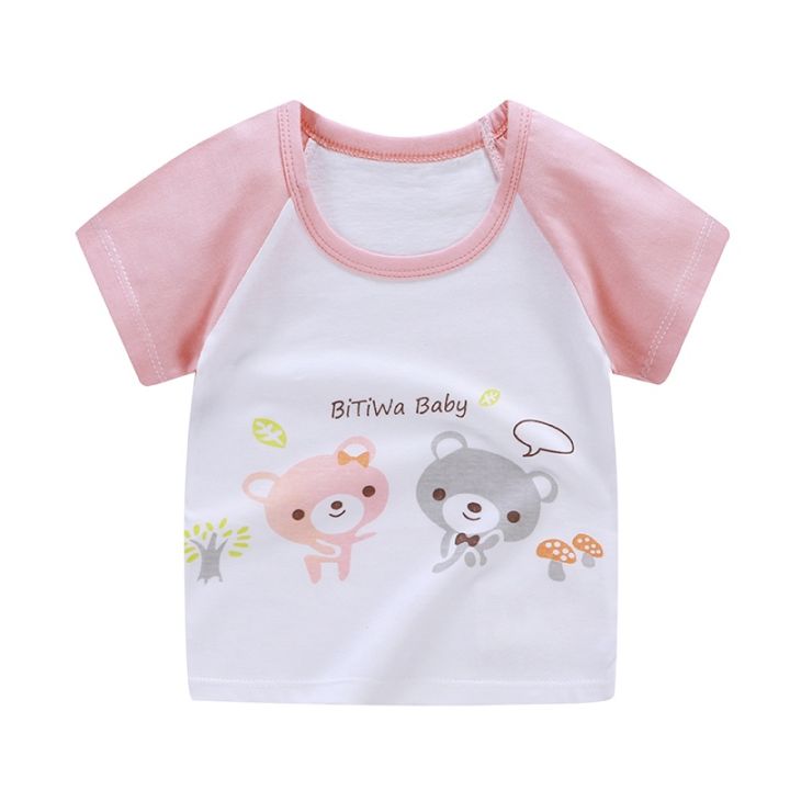 fw-baby-clothes-pure-cotton-summer-section-trendy-men-and-women-baby-short-sleeved-tops-childrens-t-shirt-pink