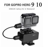 สำหรับ Gopro 10 5200มิลลิแอมป์ชั่วโมงแบตเตอรี่กันน้ำแหล่งจ่ายไฟ + 30เมตรกล่องป้องกันการชาร์จชุดเคสดำน้ำสำหรับ Gopro Hero 9 10อุปกรณ์เสริม