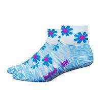 DeFeet ถุงเท้าปั่นจักรยาน รุ่น Aireator Women 2นิ้ว ลาย Flower Child Blue (สีฟ้า) size S 36-40