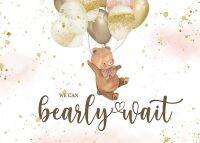 หมีสีน้ำตาลทารกฝักบัวฉากหลัง G Litter จุดทองบอลลูนเราสามารถ Bearly รอถ่ายภาพพื้นหลังสาวตกแต่งงานปาร์ตี้แบนเนอร์