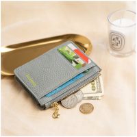 Dompet Kartu Ritsleting Kulit Asli Drop Shipping Monogram Dompet Koin Multi Slot Dompet Mini Wanita