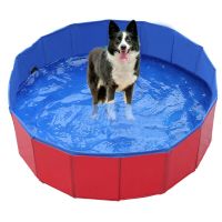 30x10cm/80x20cm Dog Swimming Pool Foldable Pet Pool Bath Swimming Tub Bathtub Pet Collapsible Bathing Pool for Dogs Cats Kids Fish Pond