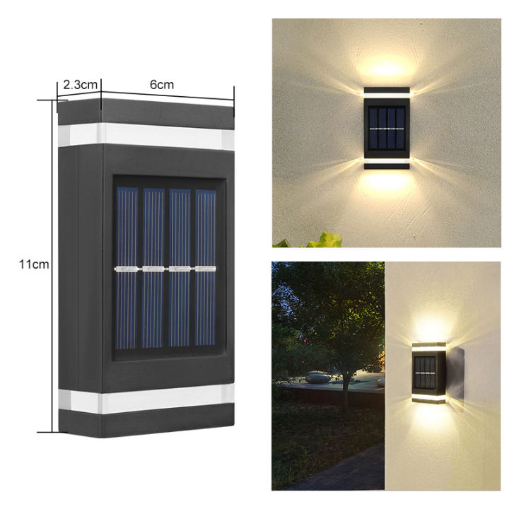 geminini-ไฟติดผนังพลังงานแสงอาทิตย์กลางแจ้ง-ไฟติดรั้วปรับขึ้นลงได้อัตโนมัติกันน้ำใช้ตกแต่งคริสต์มาสปีใหม่ลานระเบียงบ้านและสวน