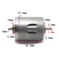 Dc6v ~ 12โวลต์7000รอบต่อนาทีเพลาคู่แกน2.3มม. มอเตอร์แปรงไฟฟ้าคาร์บอน Rs-360ขนาดเล็ก Diy Rc ของเล่นรถยนต์รถไฟโมเดลเรือ