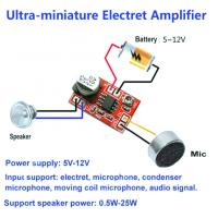 บอร์ดเครื่องขยายเสียงเครื่องขยายเสียงขนาดเล็ก DC 5V-12V ไมโคร Electret ไมโครโฟนบอร์ดคอนเดนเซอร์ไมโครโฟน