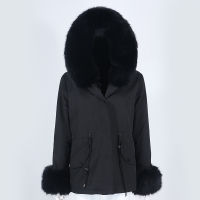 Furyourself 2022 Ecofur F AUX ขน Parkas คลุมด้วยผ้ากันน้ำเสื้อสั้นเสื้อคลุมแจ็คเก็ตฤดูหนาวผู้หญิงที่ถอดออกได้หนาอบอุ่น Streetwear