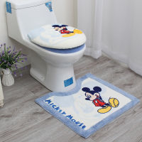 Cartoon Bathroom Toilet Sets Cover Thickened Warm Plush Toilet Seat Cover Bath Mat Washable O Ring Toilet Seat Cushion