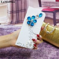 ◐ Luxury Rhinestones Diamond Leather Filp Cover Wallet Bling Glitter Phone Case For SamsungS8 S9 S10 S20 S21 S22Plus Note20 10 9 8