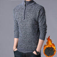 New Mens Turtleneck Sweater Men Solid Casual Slim Fit Pullovers Male Brand Half Zipper Thick Knitted Sweater Pullovers Plus Size