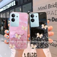 เคสโทรศัพท์ VIVOV29 5G Phone Case เคส VIVO Y27 Y78 V29 5G 4G ดาวแผ่นฟอยล์สีเงินกลิตเตอร์3D ผีเสื้อสีสันสดใสเคสนิ่ม2023ใส