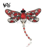 VEYO Big Dragonfly Vintage Rhinestone Brooches for Women Pin Crystal Brooch Accessories Fashion Jewelry