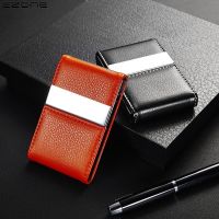 【CW】✓  EZONE Leather Business Card Holder Fashion Credit Capacity Store 20 Cards