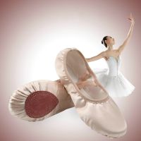 【Love ballet】สีขาวเนื้อซาตินเด็กรองเท้าบัลเล่ต์ทำมือรองเท้าผู้หญิงผู้ใหญ่รองเท้าด้านล่างนุ่มกรงเล็บแมวเต้นรำสาวรองเท้า