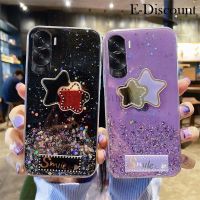 เคสโทรศัพท์ใหม่สำหรับ Honor 90 Lite 90 Pro เคสมือถือซิลิโคนนิ่มส่องแสงเป็นรูปดาวพระจันทร์กระจกทรงห้าเหลี่ยมใสกันล้มผู้หญิงสำหรับ Honor 90 Pro