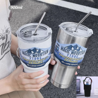 ความจุขนาดใหญ่ 30 ออนซ์ถ้วย Magic Mountain ถ้วย 24 ชั่วโมง Ytong Thermos ขวดพร้อมฝาปิดหมีแก้วกาแฟน้ำสแตนเลสขวด-mu xuan trade