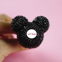 【DT】  hotMR TEA Custom Car Logo Rhinestone Car Air Freshener Black Crystal Car  Perfume Fragrance Diffuser Air Vent Clip Decoration