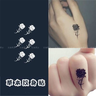 Juice tattoo stickers black rose tattoo stickers waterproof scar stickers with small patterns on female fingers