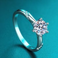 Smyoue D Color 1-3 Carat Solitaire Moissanite Engagement Ring for Women Sparkling Lab Grown Diamond Band Ring 925 Silver Jewelry