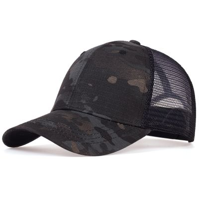 Mesh Summer Sun Hat Caps for Men Women Adjustable Baseball Cap Men Trucker Hats Camouflage Jungle Tactical Hats Gorras
