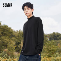 Semir เสื้อยืดผู้ชาย2022ฤดูหนาวใหม่ผู้ชายเยอรมันกำมะหยี่นุ่มและแฟชั่นตัวอักษรเกาหลีคอเต่าขนาดเล็ก