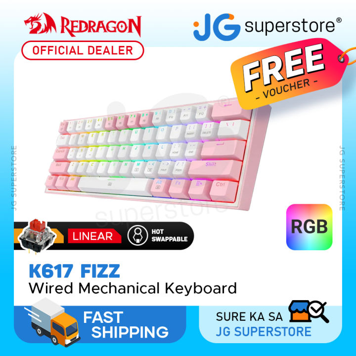 Redragon FIZZ K617 60 Pink Mechanical Gaming keyboard – Redragonshop