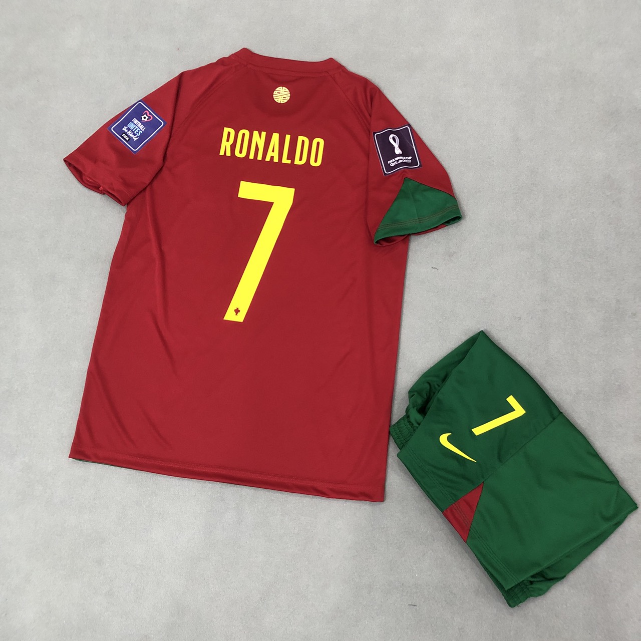 Bộ quần áo RONALDO đội tuyển Bồ Đào Nha sân nhà màu Đỏ WC2022