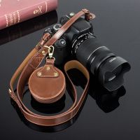 Genuine Real Leather Neck Shoulder Strap  Cap Case M For Digital Mirrorless Camera DSLR