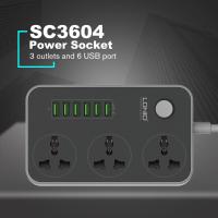 ของแท้ ปลั๊กไฟ ปลั๊กพ่วง LDNIO SC3604 6 USB Power Strip with 3 AC + 6 USB Ports - 2M  รับประกัน1ปี บริการเก็บเงินปลายทาง