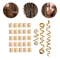 ETEREAUTY 28pcs Dreadlock เครื่องประดับเครื่องประดับผมเครื่องประดับผมงูขดลวดสำหรับผมเดรดล็อค