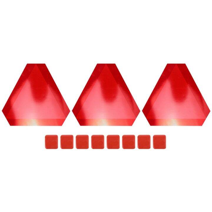 3Pcs Car Slow Moving Vehicle Safety Sign with Reflective Triangle Sign Large Vehicle Reflective