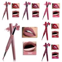 MISS ROSE 2 in 1 Matte Lip Stick And Lip Liner Pen Waterproof Lasting Smooth Lipstick Pencil Stretch Lip Makeup Tool TSLM2