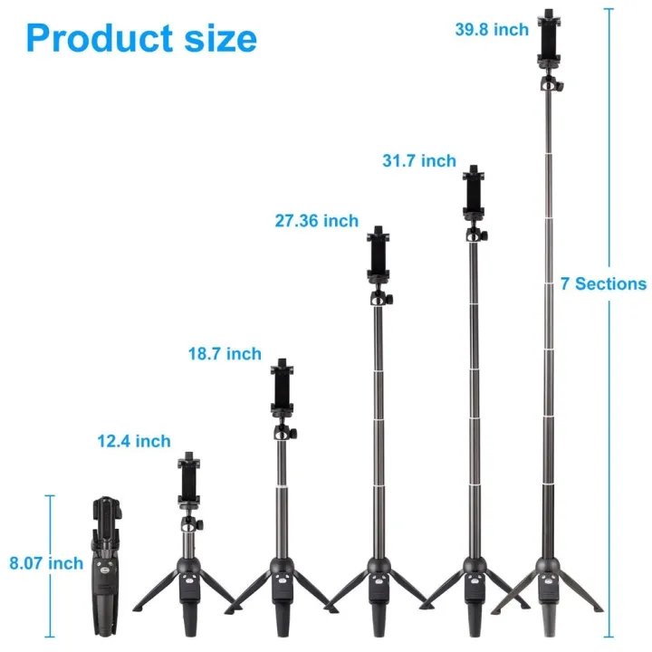 ขาตั้งแบบสามขาเซลฟี่40นิ้วขาตั้งกล้องระยะไกลไร้สายแบบขยายได้ใช้ได้กับสมาร์ทโฟนทุกรุ่น