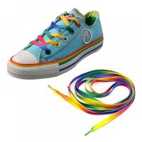 COD SDFGERTERTEEE 1pair Boots Sports Canvas Strings Shoe Laces Rainbow Shoelace Flat