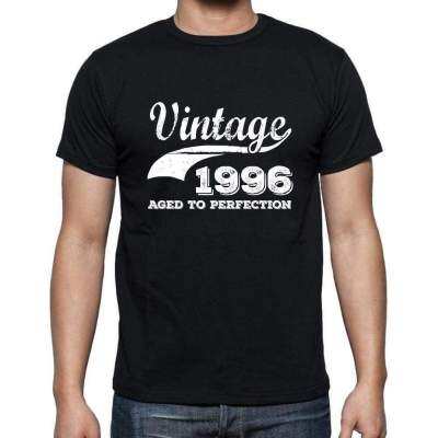 Vintage 1996 Aged To Perfection Black Mens Tshirt