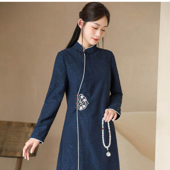 aodai-cheongsam-2021ชุดกี่เพ้าปรับปรุงของผู้หญิงสไตล์จีนเซนชาบริการการทำสมาธิชุด