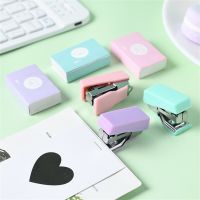 Mini Morandi Color Metal Stapler Set with 500pcs 10# Staples Binding Tools Kawaii Stationery School Office Supplies Staplers Punches