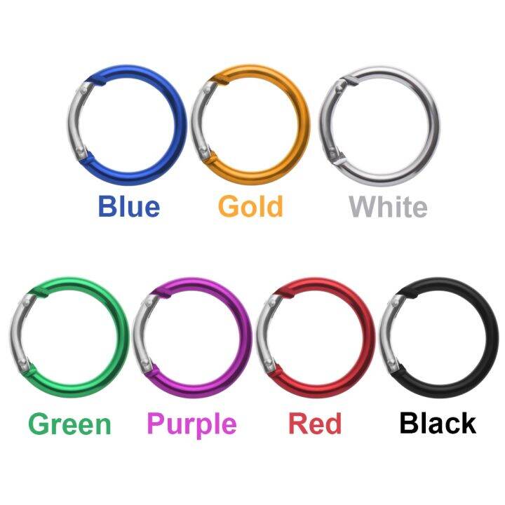 5pcs-round-aluminum-alloy-mountaineering-buckle-locking-carabiner-clip-snap-hook-keyring-camping-karabiner-round-ring-spring