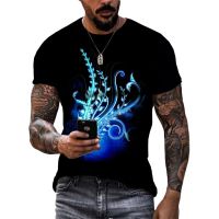 Summer Fashion New 3D Personality Mens t-shirt Trend Novel Casual Printing streetwear Handsome O-neck Short Sleeve Tees Tops