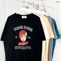 เสื้อยืด Oversize Sugar Sugar  NEEDED ผ้าCotton100%  เสื้อยืดมินิมอล เสื้อยืดทรงเกาหลี