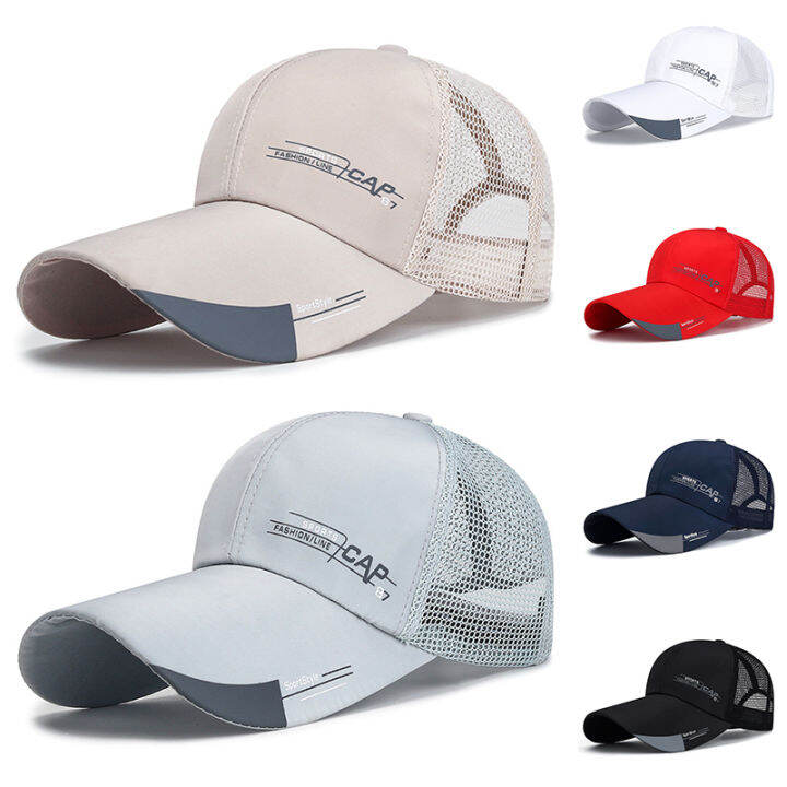 hot-new-sports-caps-outdoor-fashion-mesh-golf-cap-headwear-snapback-sun-visor-hat-headgear-baseball-cap-female-cap-long-brimhat-men