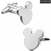 【HOT】 Gift Pop กระดุมข้อมือตลก Mickey Cuff Links เมาส์โลหะธรรมดาเครื่องประดับอุปกรณ์เสริมสำหรับชุดสุภาพบุรุษ