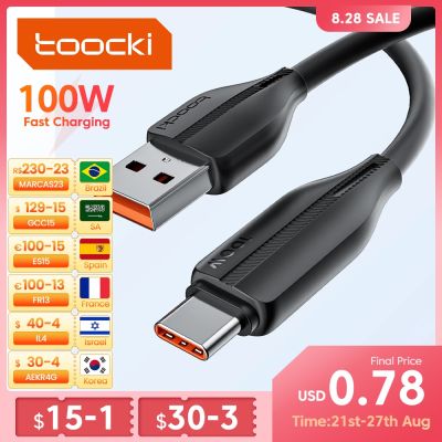 Chaunceybi Toocki 100W USB Type C Cable 6A Fast Charging Data Wire USBC Charger Cord Oneplus iPad