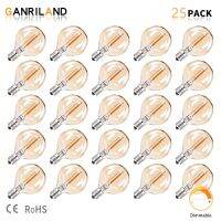 ✺○ G40 String Light Replacement Bulbs E12 Base Low Watt Gold Tint Glass Dimmable Warm 2200K Decorative Led Fairy Outdoor Light Bulb